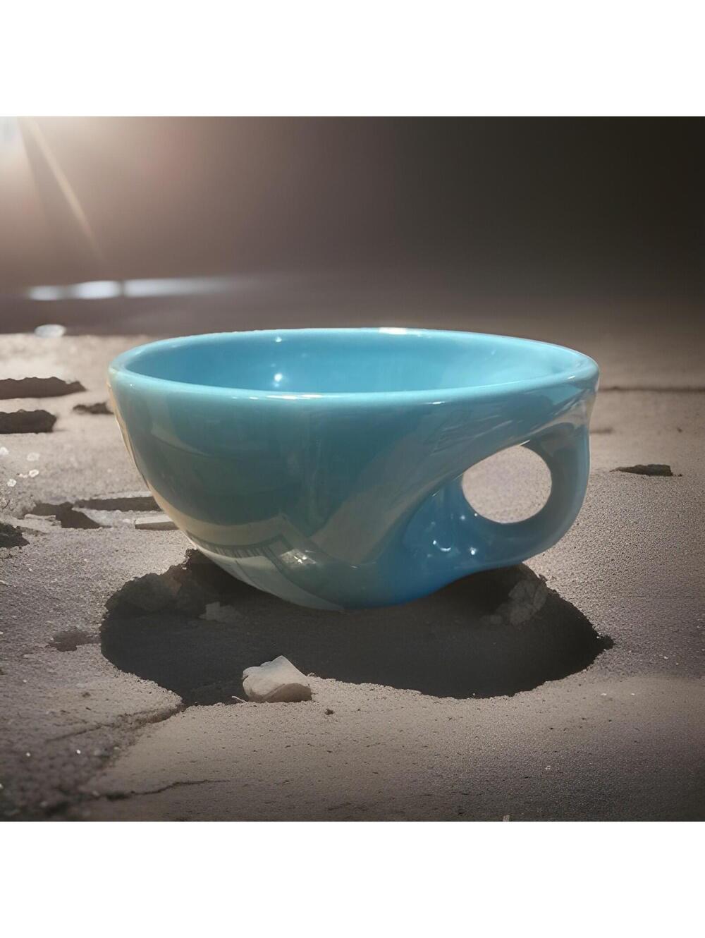 Elan McPherson Flavour Design Udon Noodle Buddha Ceramic Teal Blue Bowl